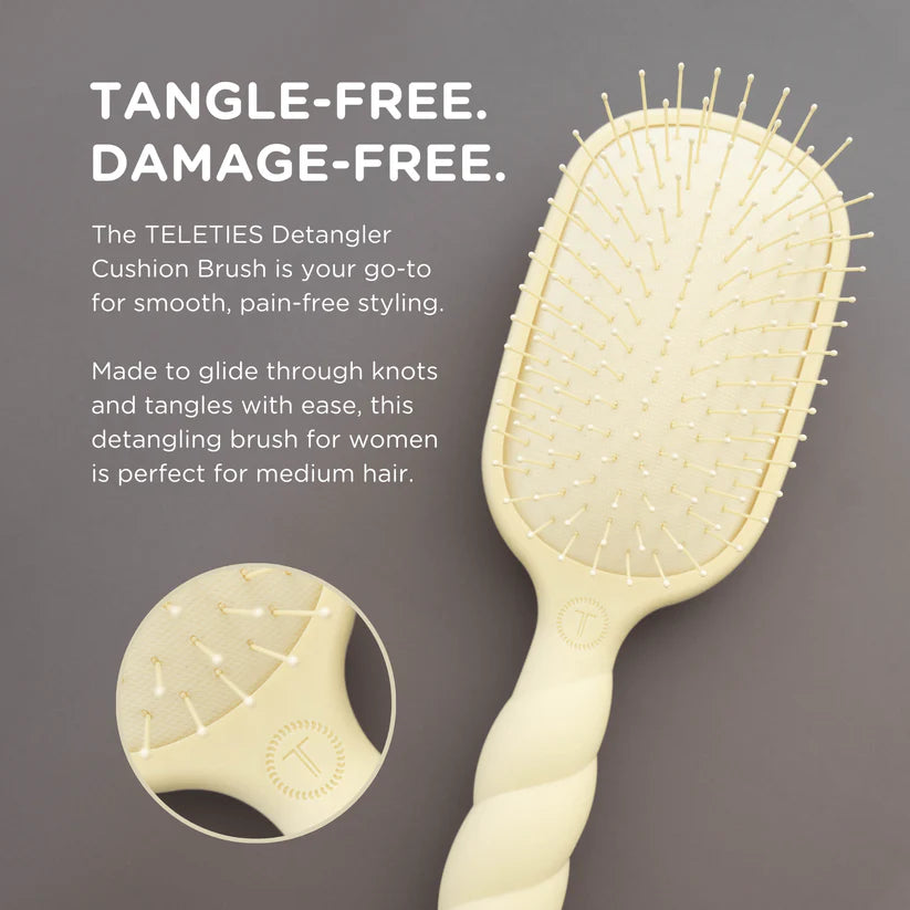 Teleties-Detangler Hair Brush for Medium Hair - Tan