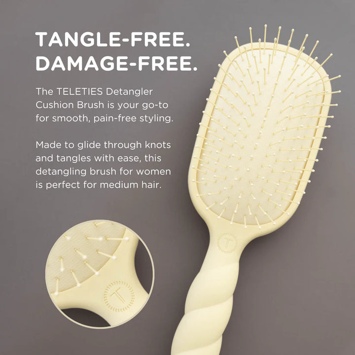 Teleties-Detangler Hair Brush for Medium Hair - Tan