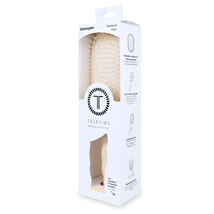 Teleties-Detangler Hair Brush for Medium Hair - Tan