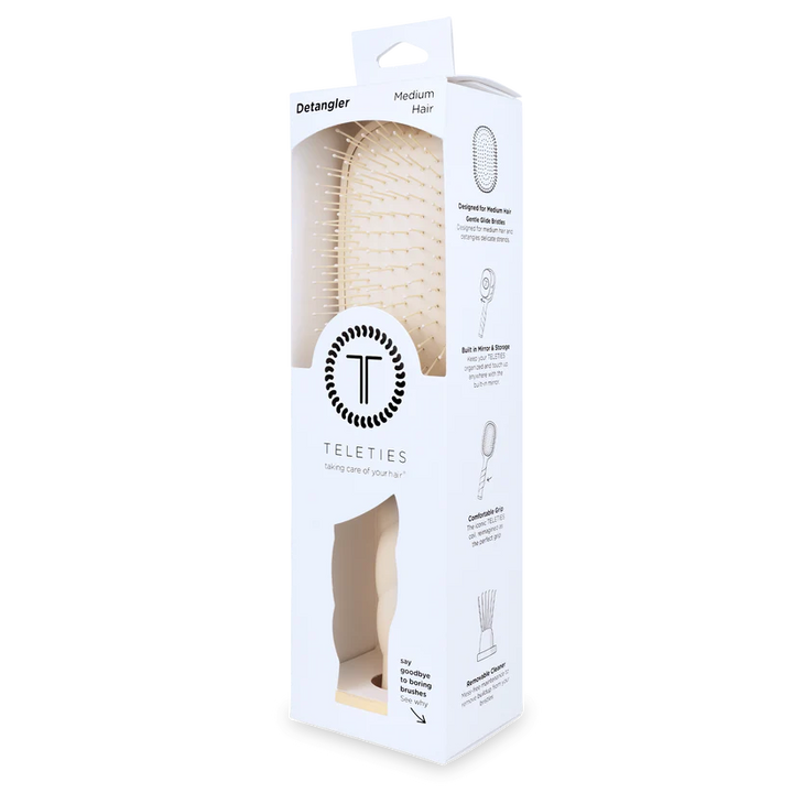 Teleties-Detangler Hair Brush for Medium Hair - Tan