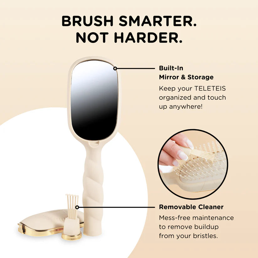 Teleties-Detangler Hair Brush for Medium Hair - Tan