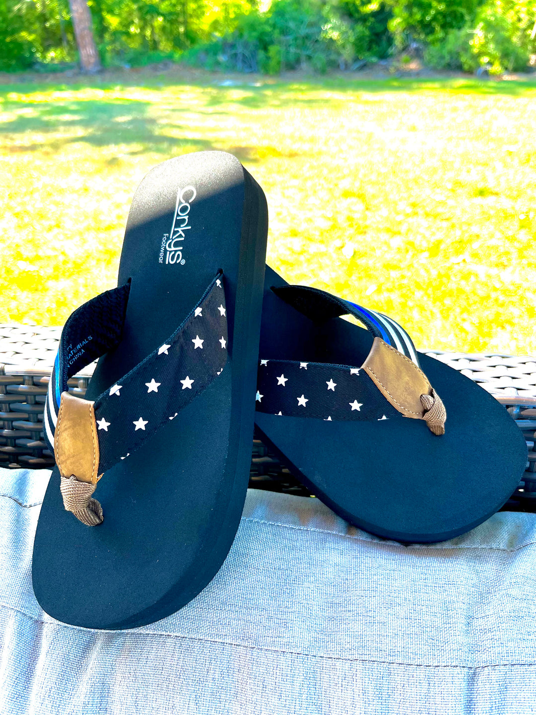 Corkys-Black With Blue 2- Navy