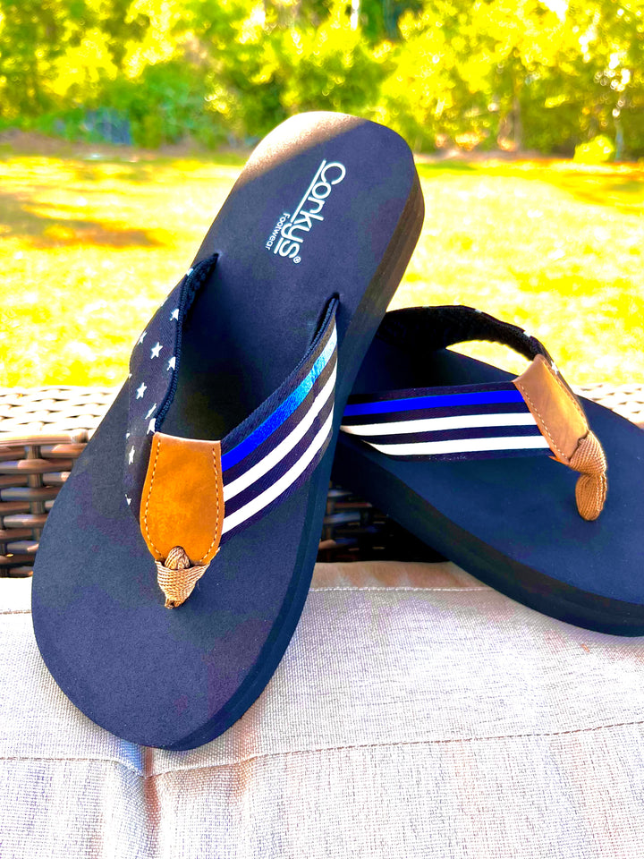 Corkys-Black With Blue 2- Navy