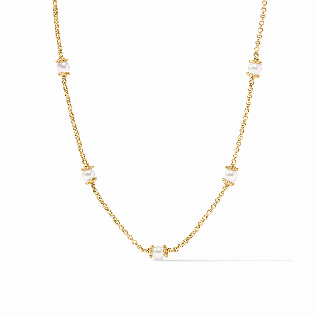 Julie Vos Hydra Delicate Station Necklace Pearl (LH)