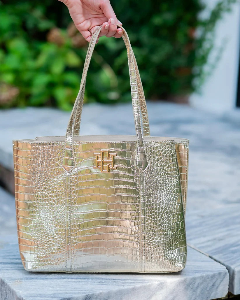 Caroline Hill Heath Tote Bag Gold (LH)