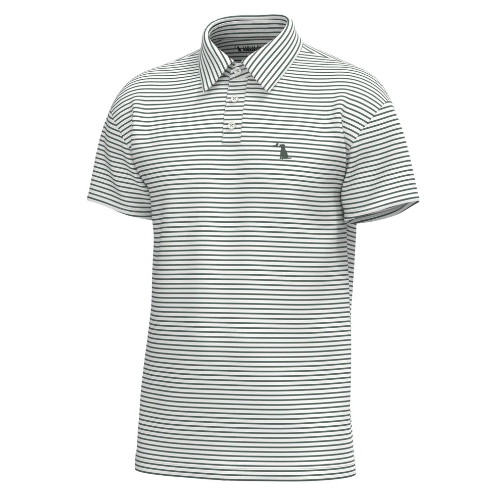 Local Boy Edisto Polo Duck Green and White (BARK)