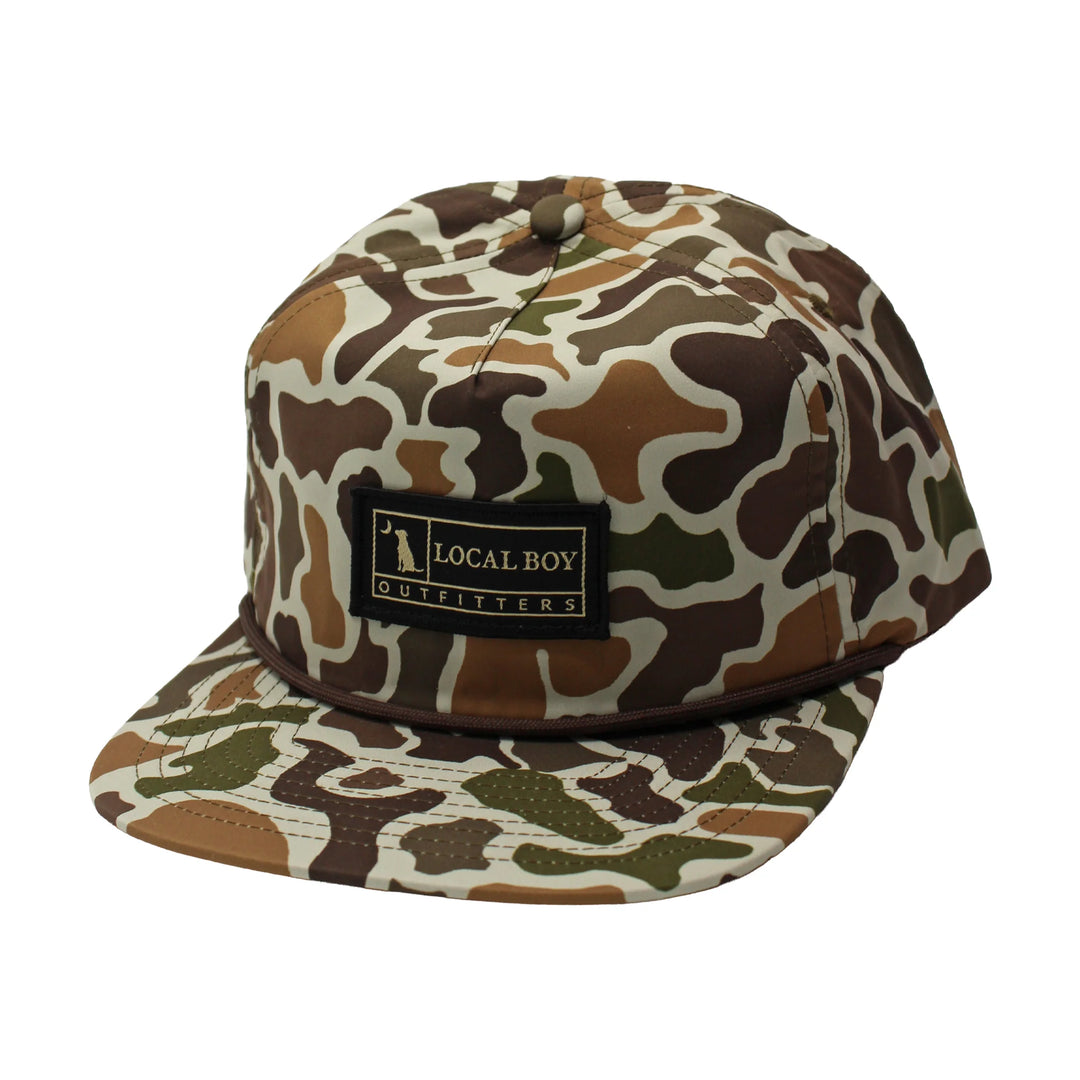 Local Boy Woven Label Low-Profile Rope Hat Localflage Vintage Bark)