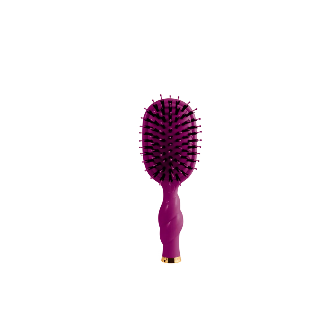 Teleties-Mini Boar Bristle Hair Brush - Mulberry