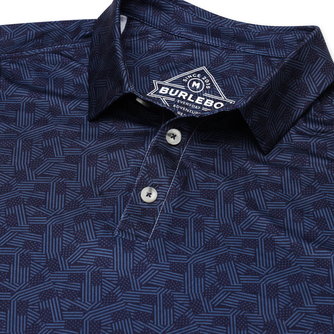 Burlebo-Performance Polo - Stars and Stripes - Navy