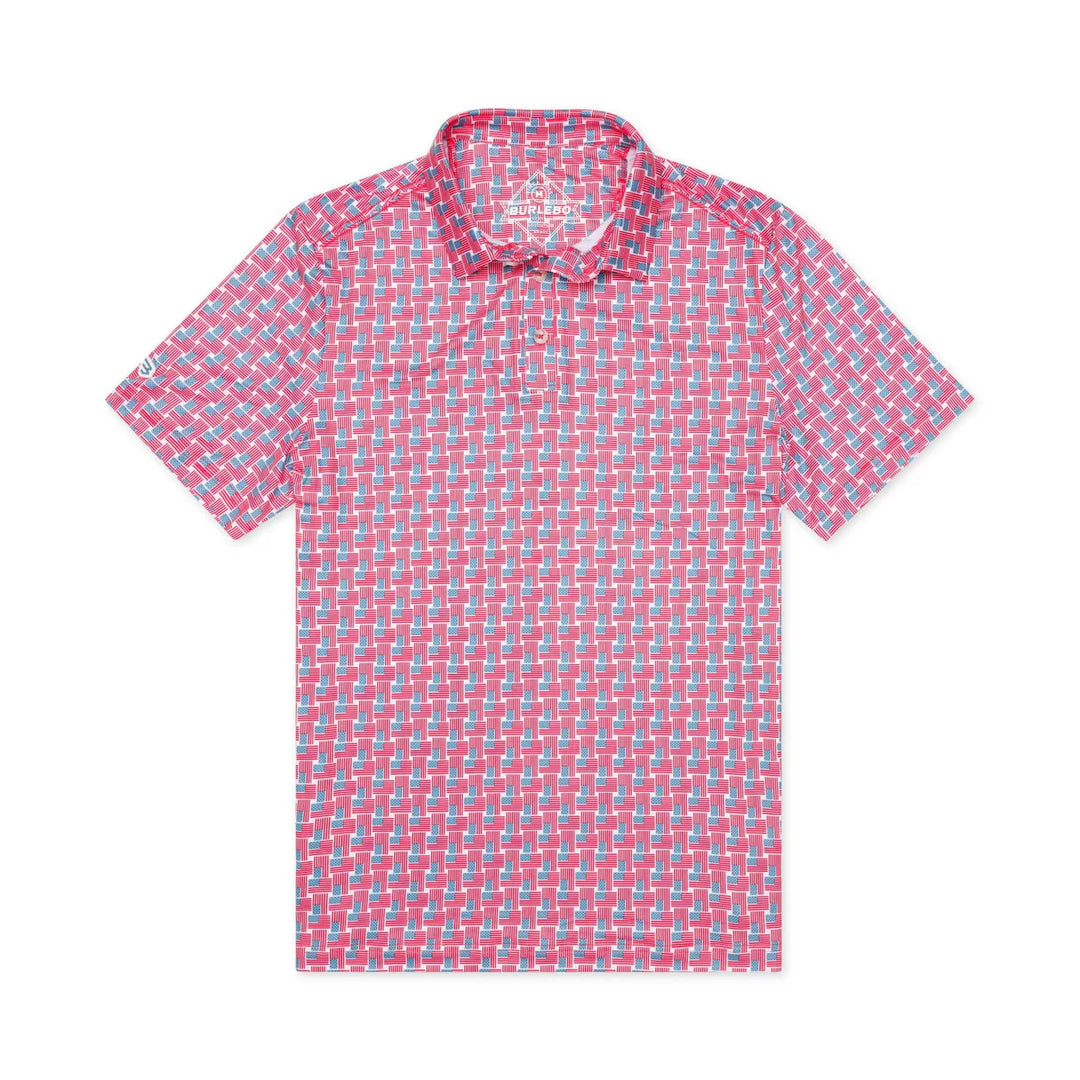 Burlebo-Performance Polo - American Flag Print