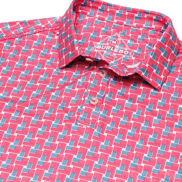 Burlebo-Performance Polo - American Flag Print