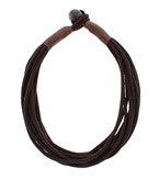 Multi Layered Rope Necklace Brown (LH)