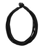 Multi Layered Rope Necklace Black (LH)