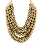 7 Layered Faceted Bead Necklace Gold (LH)