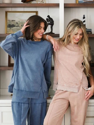 Simply Southern-Modal Jersey Tee & Mineral Wash Pant Set-Fawn
