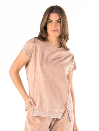 Simply Southern-Modal Jersey Tee & Mineral Wash Pant Set-Fawn