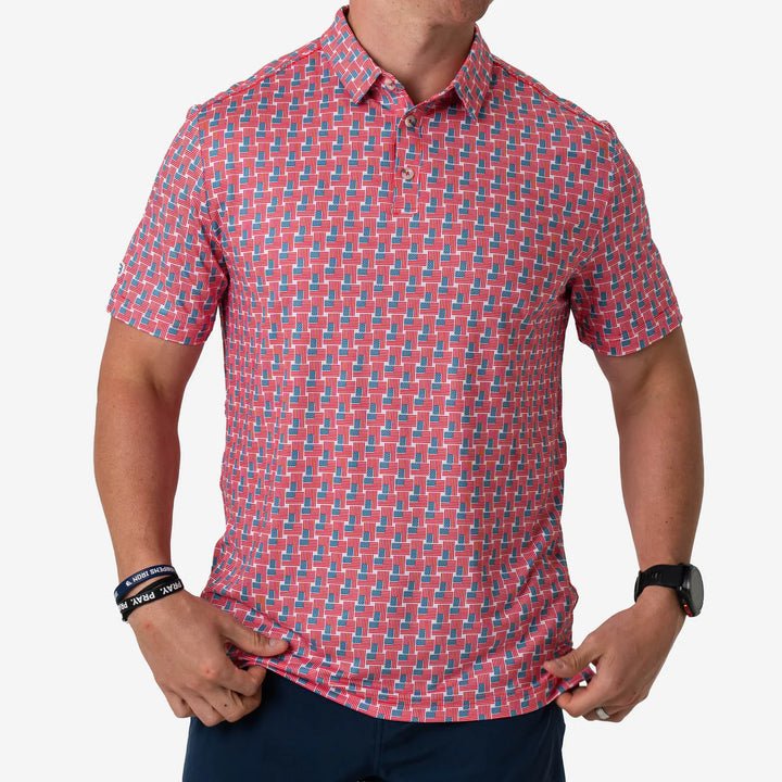 Burlebo-Performance Polo - American Flag Print
