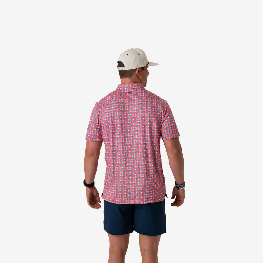 Burlebo-Performance Polo - American Flag Print