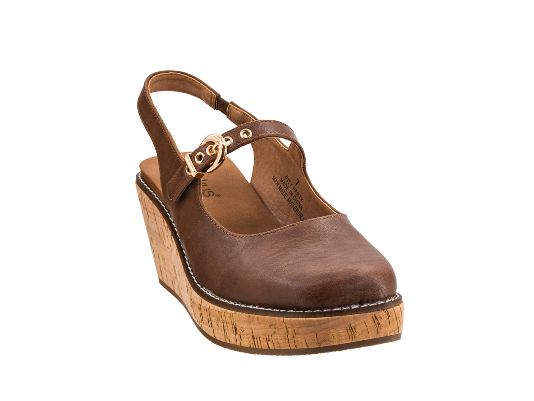 Corkys-Pity Party Platform Wedge-Cognac