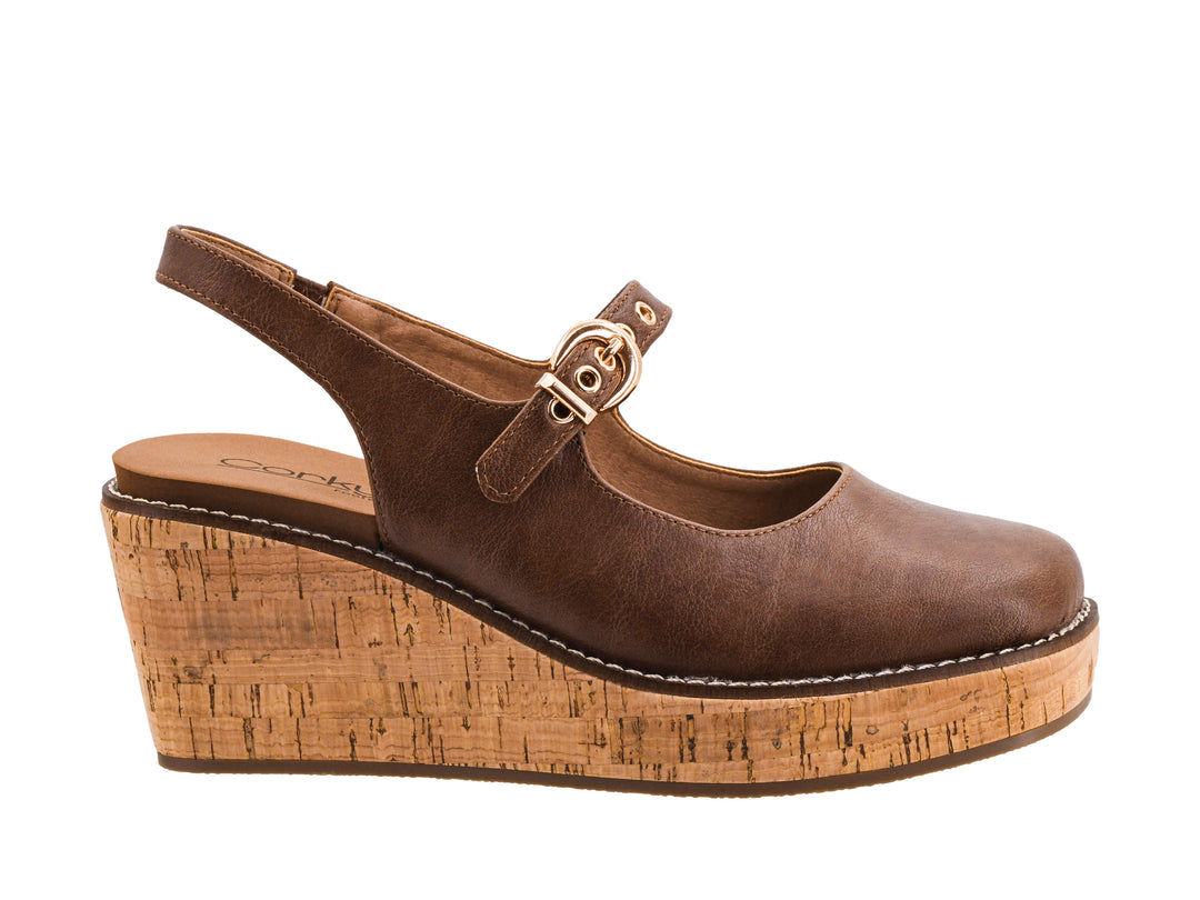 Corkys-Pity Party Platform Wedge-Cognac