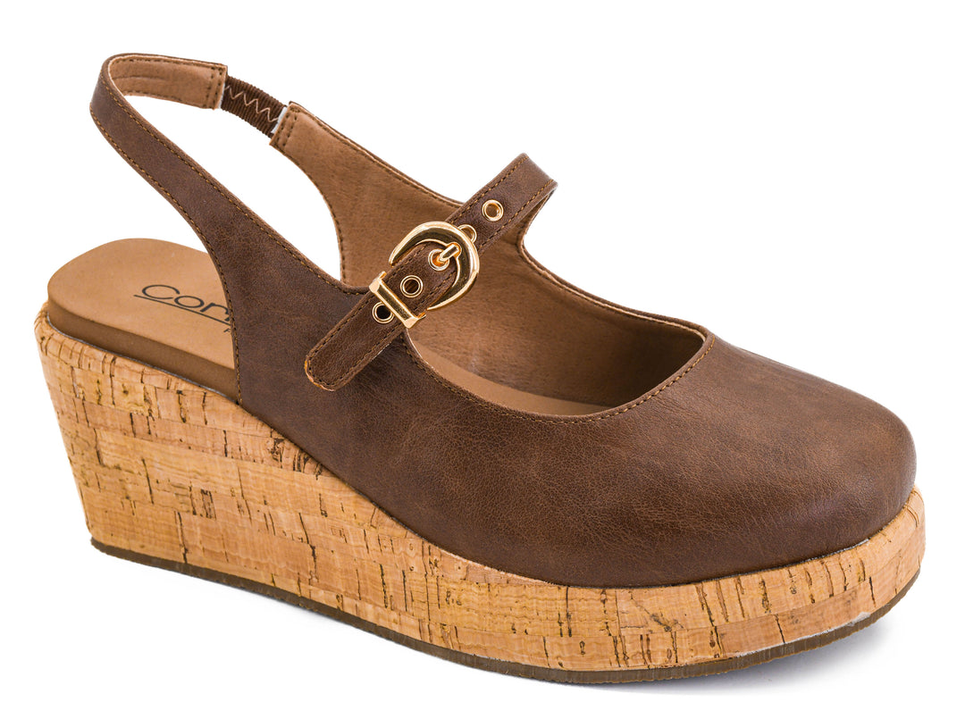 Corkys-Pity Party Platform Wedge-Cognac