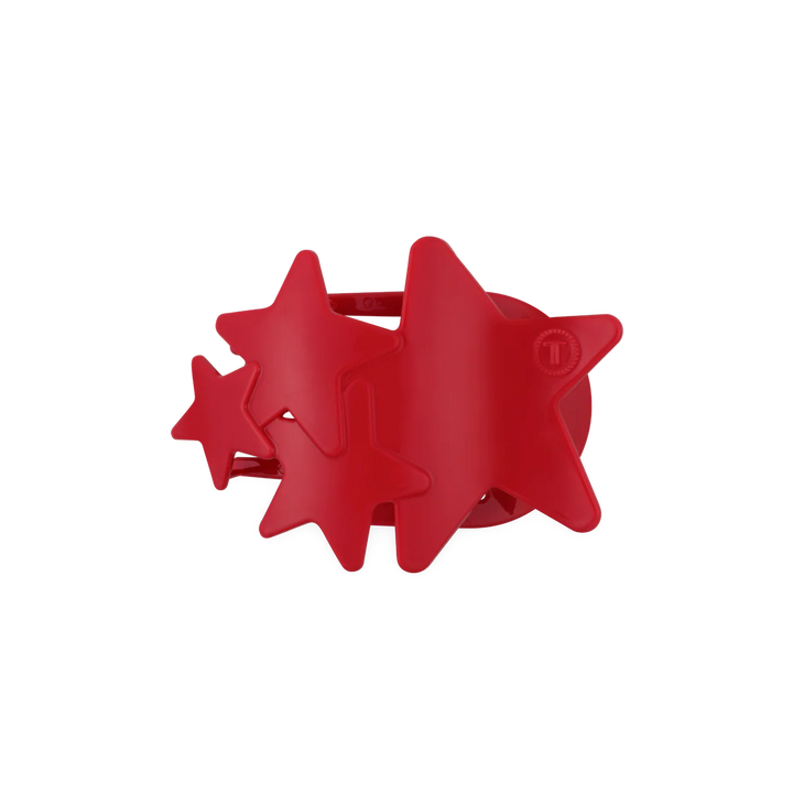 Teleties-Red Shooting Star Medium Flat Hair Clip