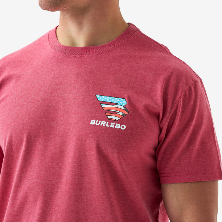 Burlebo-Short Sleeve Tee - American Dogs - Heather Crimson
