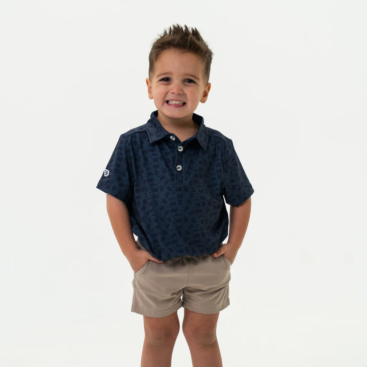 Burlebo-Youth Performance Polo - Stars and Stripes Navy
