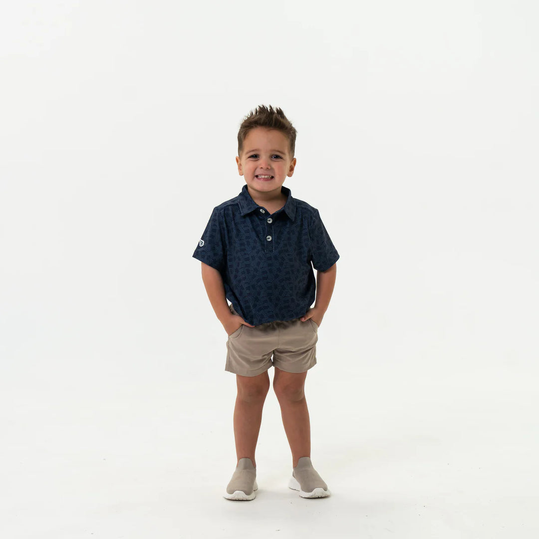 Burlebo-Youth Performance Polo - Stars and Stripes Navy