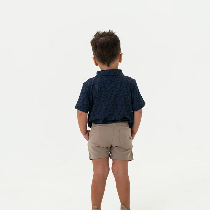 Burlebo-Youth Performance Polo - Stars and Stripes Navy