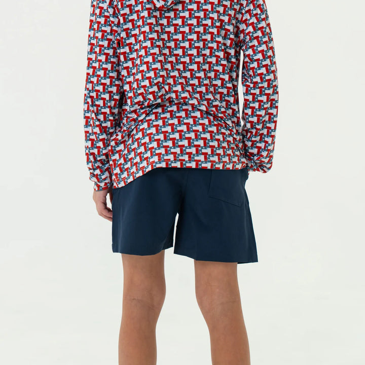 Burlebo-Youth Everyday Short - Deep Water Navy - Mayan Pocket
