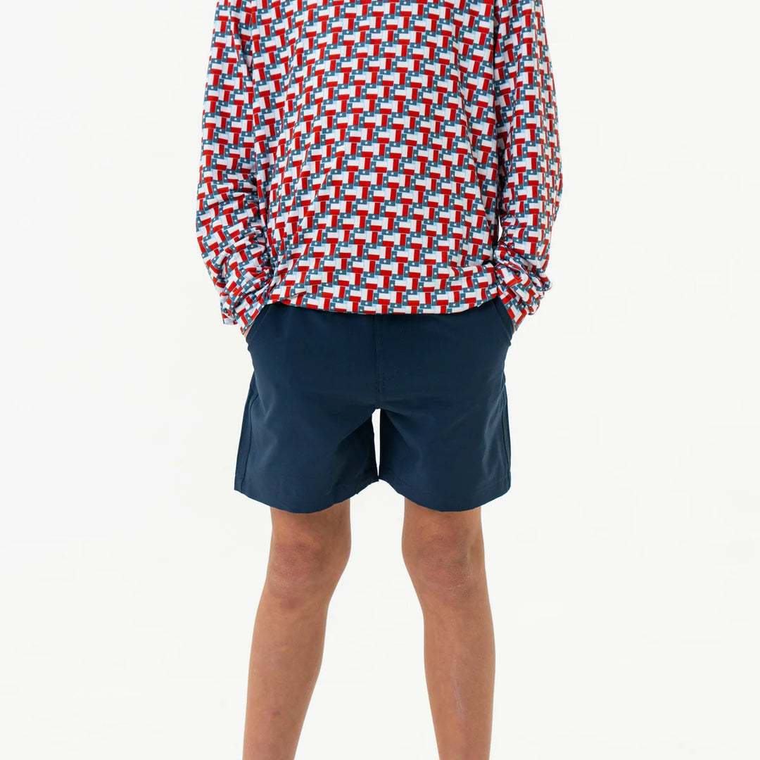 Burlebo-Youth Everyday Short - Deep Water Navy - Mayan Pocket