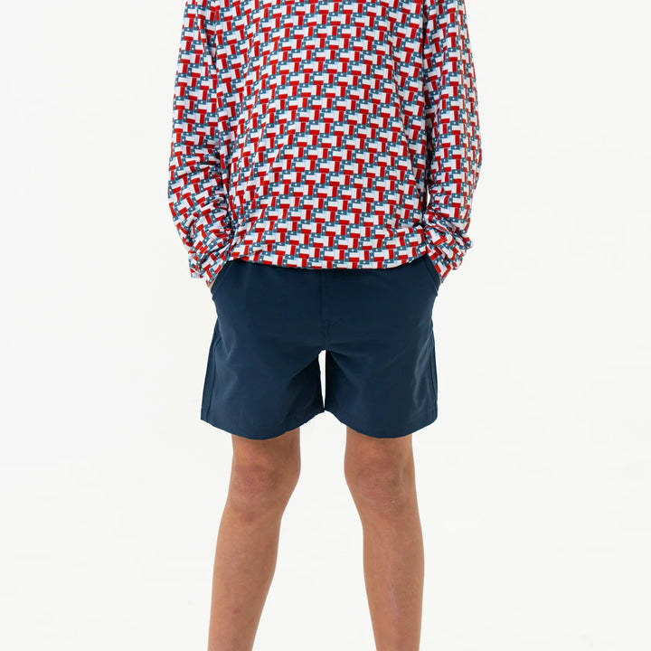 Burlebo-Youth Everyday Short - Deep Water Navy - Mayan Pocket
