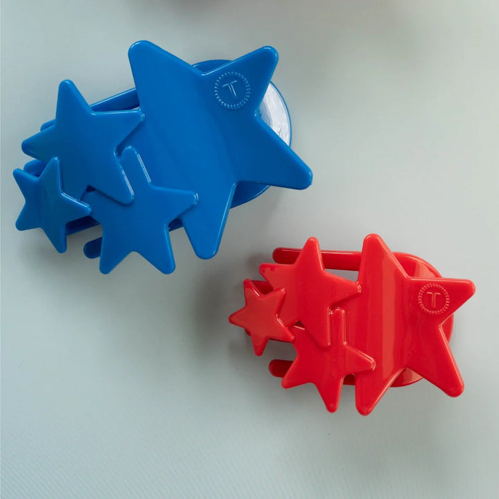 Teleties-Blue Shooting Star Medium Flat Hair Clip