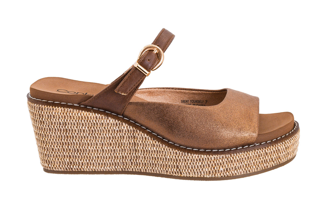 Corkys-Treat Yourself Wedge Shoe-Bronze Combo