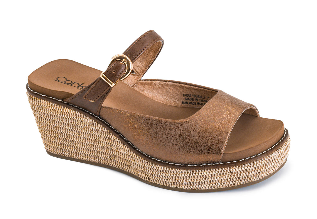 Corkys-Treat Yourself Wedge Shoe-Bronze Combo
