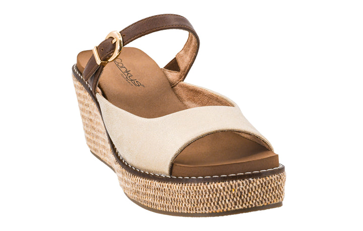 Corkys-Treat Yourself Gold Wedge Shoe-Gold Combo