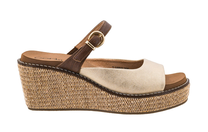 Corkys-Treat Yourself Gold Wedge Shoe-Gold Combo