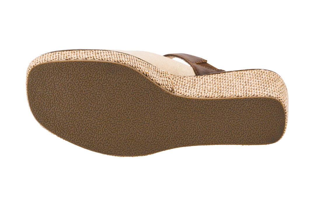 Corkys-Treat Yourself Gold Wedge Shoe-Gold Combo