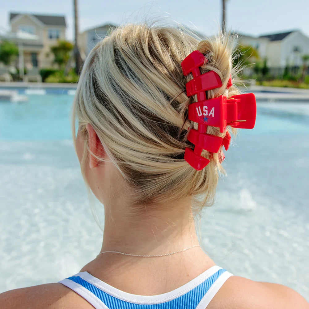 Teleties-USA Classic Red Large Claw Clip