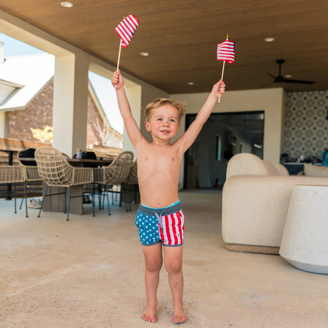 Burlebo-Youth Swim Trunk - Throwback USA