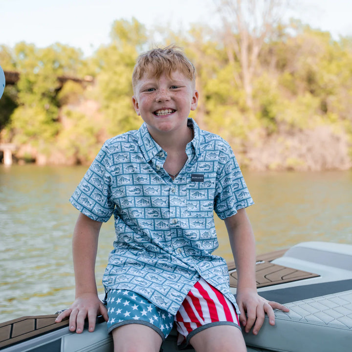 Burlebo-Youth Swim Trunk - Throwback USA