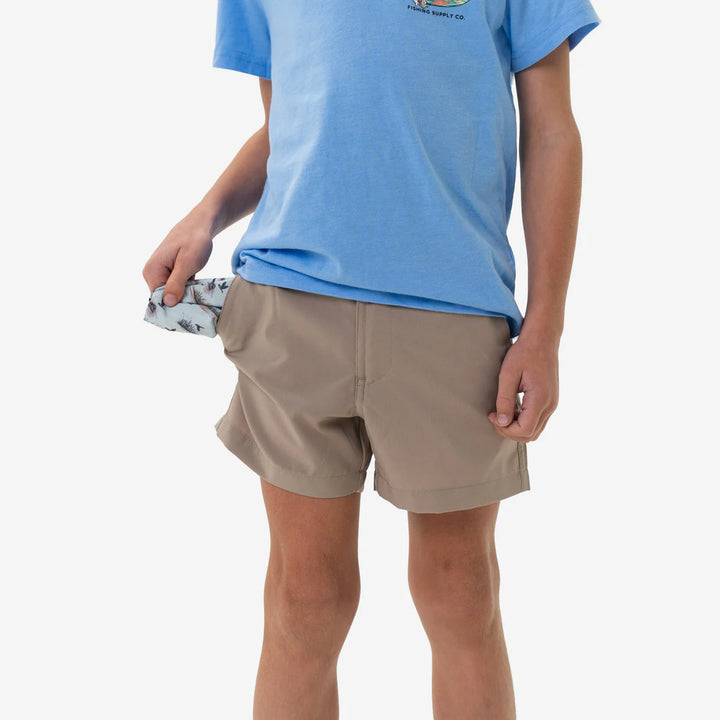 Burlebo-Youth Everyday Short - Cobblestone Khaki - Duck Hunt Pocket