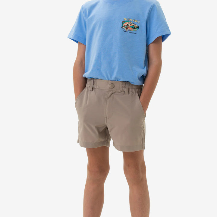 Burlebo-Youth Everyday Short - Cobblestone Khaki - Duck Hunt Pocket