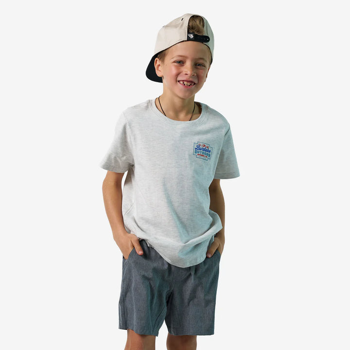 Burlebo-Youth Short Sleeve Tee - Mountain Range - Ash Grey