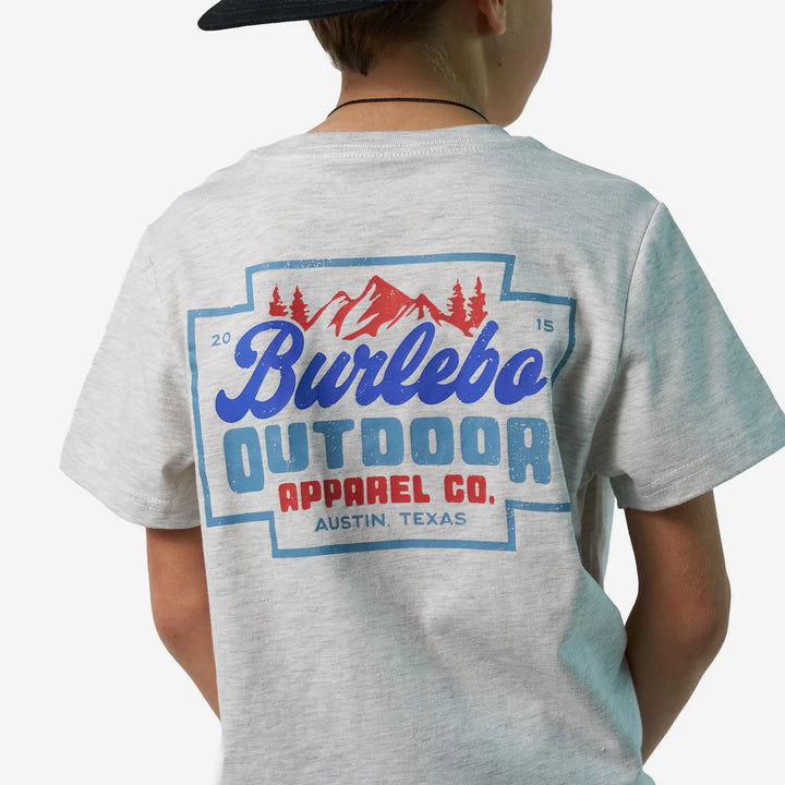 Burlebo-Youth Short Sleeve Tee - Mountain Range - Ash Grey