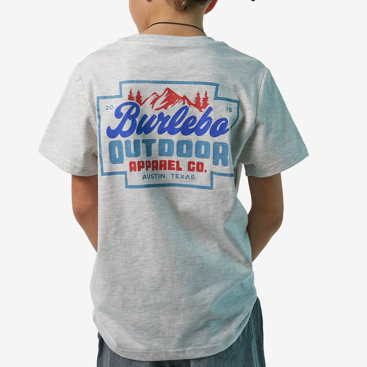 Burlebo-Youth Short Sleeve Tee - Mountain Range - Ash Grey