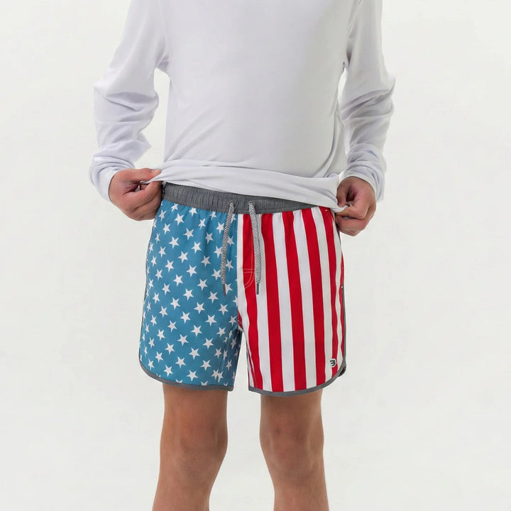 Burlebo-Youth Swim Trunk - Throwback USA