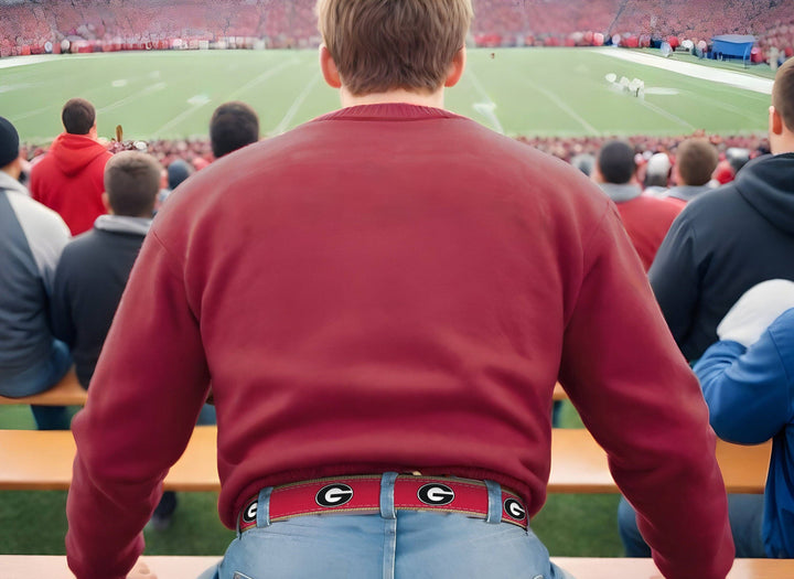 Georgia Bulldogs Men's Collegiate Woven Ribbon Belt.