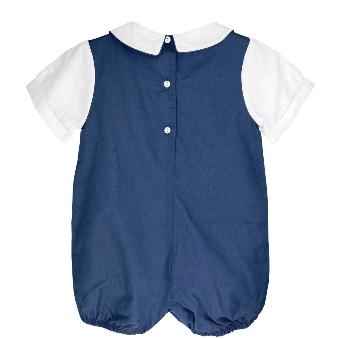 Shortall with Pintucks and Side Tabs: Navy